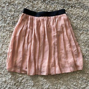 Mauve Pale Pink Pleated Skirt Polyester Womans sz X Small XS